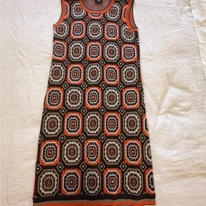 Geometric Patterned Sleeveless Dress